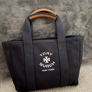 Tory Burch Navy Canvas Tote Bag